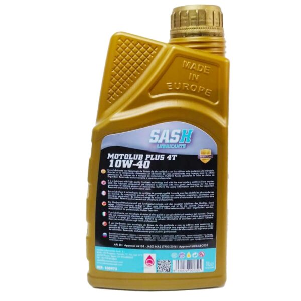 ACEITE SASH MOTOLUB PLUS 4T 10W 40 1L - Imagen 3