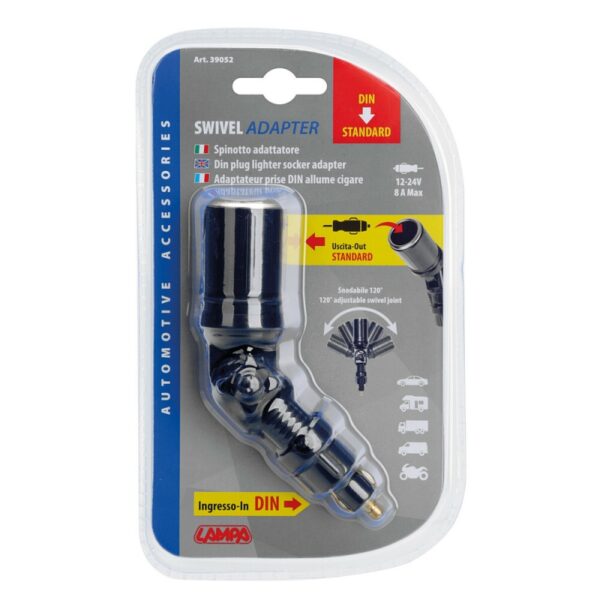 ADAPTADOR ENCHUFE MECHERO TOMA STANDARD PUNTA DIN 12/24V 8A - Imagen 2