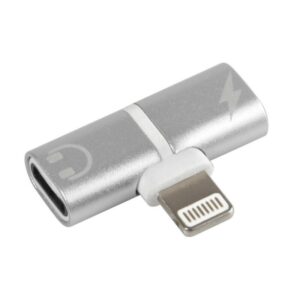 ADAPTADOR IPHONE PARA CONECTAR CABLE RECARGA Y AURICULARES
