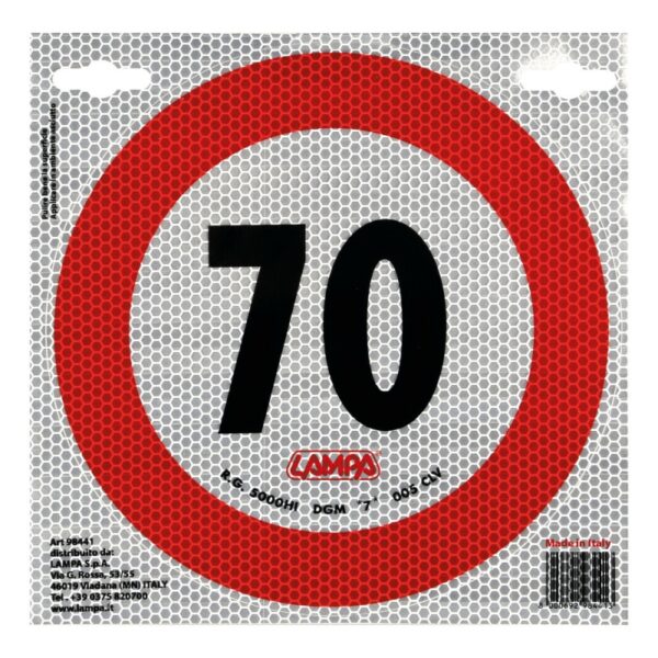 ADHESIVO LIMITE DE VELOCIDAD 70KM/H - Imagen 2