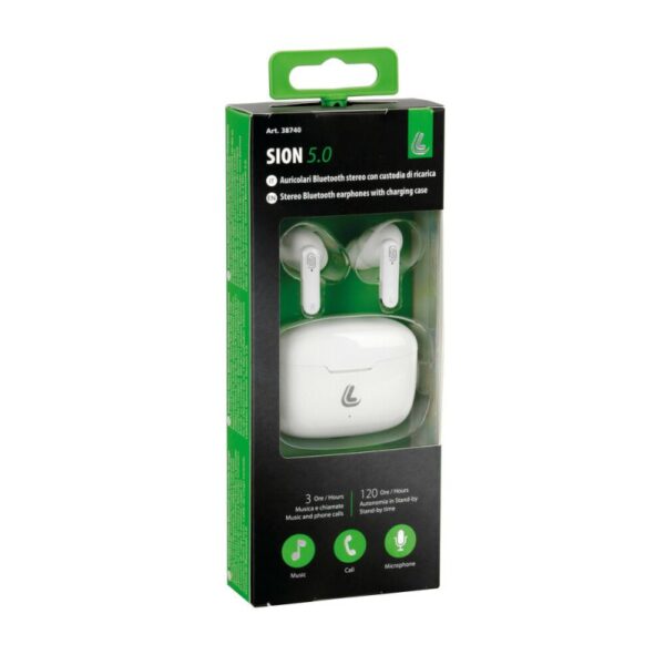 AURICULARES BLANCOS ESTEREO BLUETOOTH CON ESTUCHE DE CARGA - Imagen 5