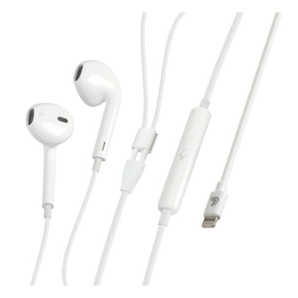 AURICULARES CON MICROFONO Y CONEXION BLUETOOH CABLE APPLE 8 PIN ESSENTIAL - 120 CM - BLANCO - Imagen 3