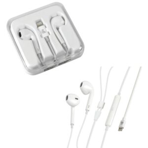 AURICULARES CON MICROFONO Y CONEXION BLUETOOH CABLE APPLE 8 PIN ESSENTIAL - 120 CM - BLANCO