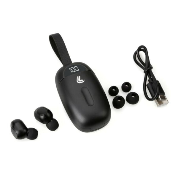 AURICULARES NEGROS ESTEREO BLUETOOTH CON ESTUCHE DE CARGA - Imagen 3