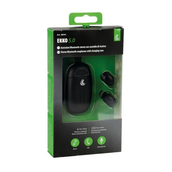 AURICULARES NEGROS ESTEREO BLUETOOTH CON ESTUCHE DE CARGA - Imagen 5