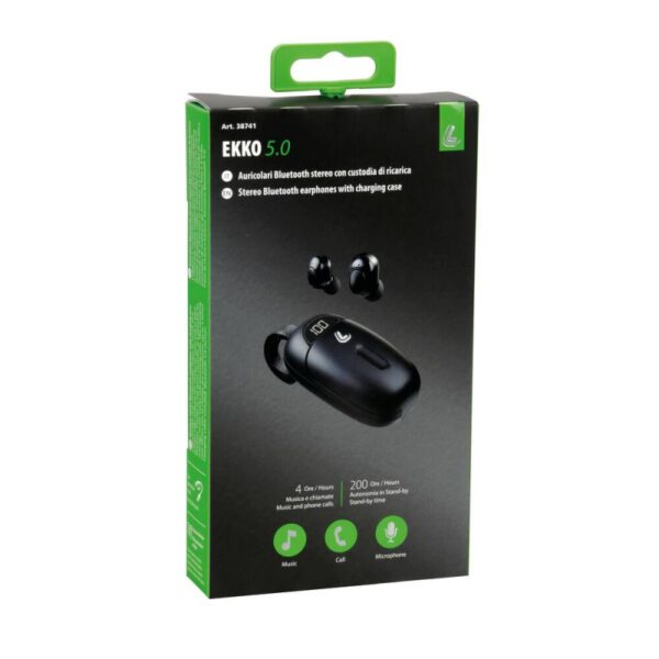 AURICULARES NEGROS ESTEREO BLUETOOTH CON ESTUCHE DE CARGA - Imagen 6
