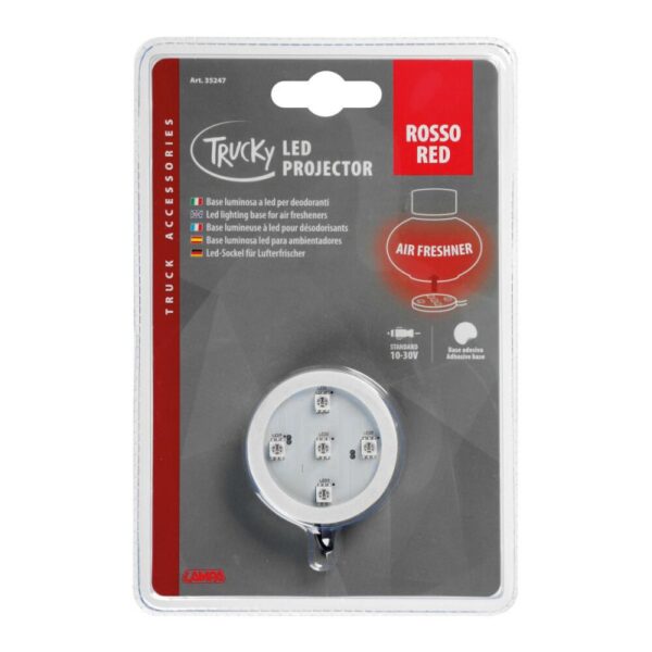 BASE LUMINOSA LED PARA AMBIENTADOR TRUCKY 12/24V COLOR ROJO - Imagen 3