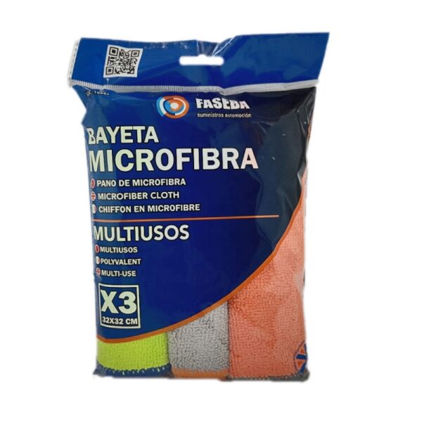 BAYETA MICROFIBRA FASEBA MULTIUSOS 32X32  CM (3 UNIDADES) - Imagen 2