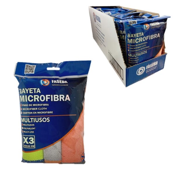 BAYETA MICROFIBRA FASEBA MULTIUSOS 32X32  CM (3 UNIDADES) - Imagen 4