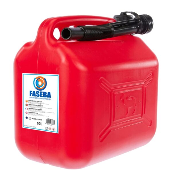 BIDON COMBUSTIBLE HOMOLOGADO PLASTICO 10 LITROS CON VISOR DE NIVEL - Imagen 2