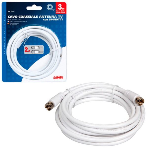 CABLE COAXIAL PARA ANTENA TV GLOBO 3 METROS - Imagen 3
