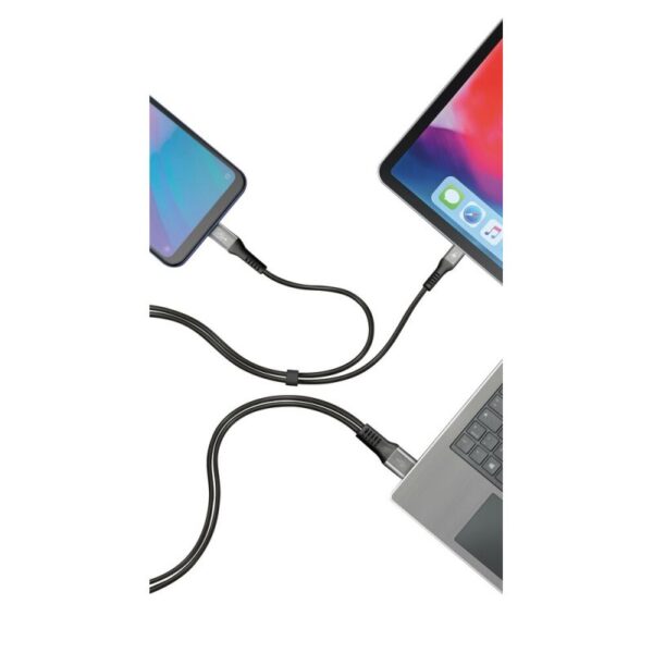 CABLE CON DOBLE CONECTOR USB>TIPO C 100 CM NEGRO - Imagen 4