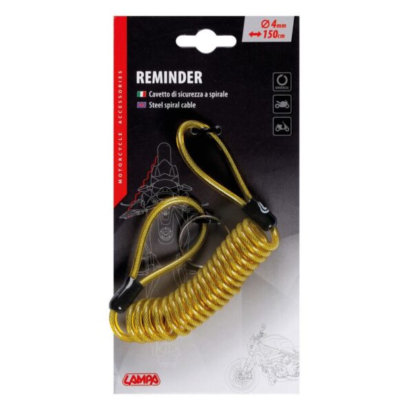 CABLE DE SEGURIDAD EN ESPIRAL AMARILLO - Imagen 2