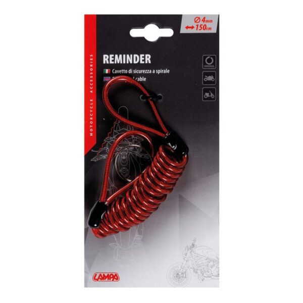 CABLE DE SEGURIDAD EN ESPIRAL ROJO - Imagen 2