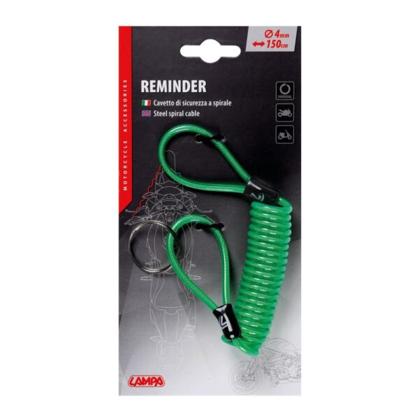 CABLE DE SEGURIDAD EN ESPIRAL VERDE - Imagen 2