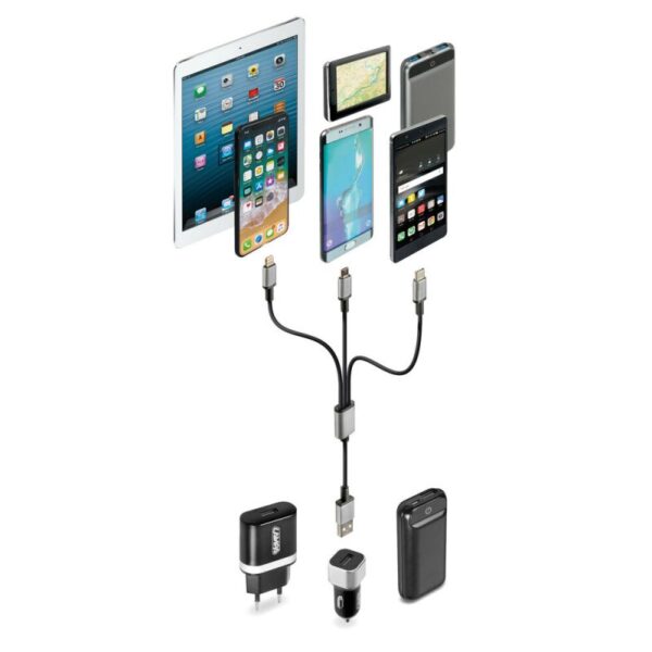 CABLE MULTI-CARGA CON 3 CONCETORES MICRO USB/TIPO C/ IPHONE - Imagen 5