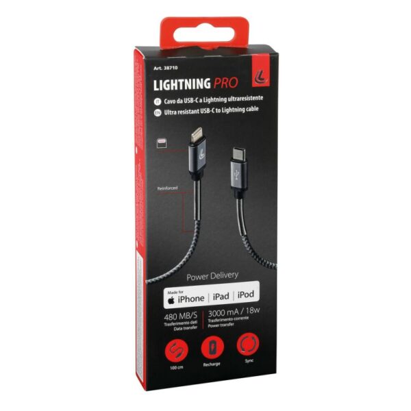 CABLE USB TIPO C> IPHONE LIGHTNING 100CM - Imagen 2