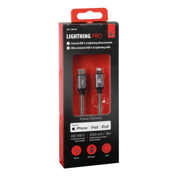 CABLE USB TIPO C> IPHONE LIGHTNING 100CM - Imagen 3