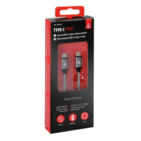 CABLE USB TIPO C/ TIPO C 100 CM - Imagen 2