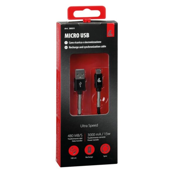 CABLE COMPATIBLE CAMIÓN 24V USB/MICRO USB 1M - Imagen 3