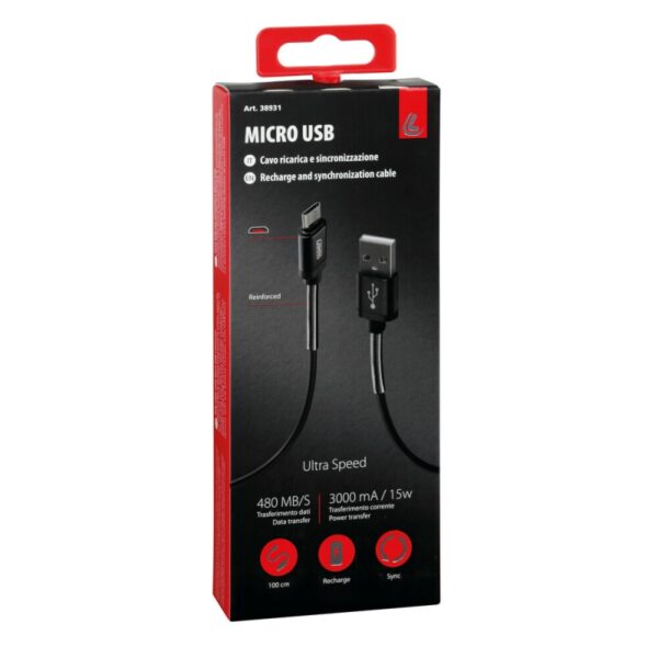 CABLE COMPATIBLE CAMIÓN 24V USB/MICRO USB 1M - Imagen 4