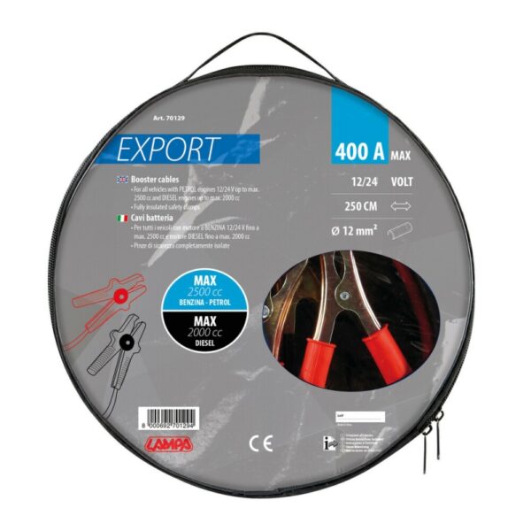 CABLES DE ARRANQUE 12/24V 400A CABLE 250 CM 12 MM2 - Imagen 3