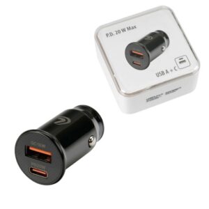 CARGADOR BATERIA ESSENTIAL 2 PUERTOS USB (A+C) - PD 20W - 12/24V