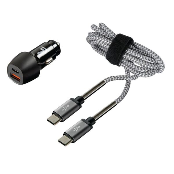 CARGADOR DOBLE TOMA (USB Y TIPO C) + CABLE DE TIPO C A TIPO C - Imagen 3