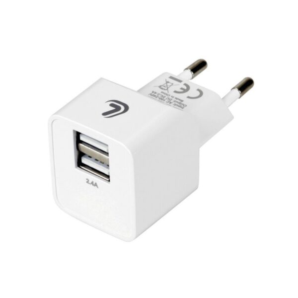 CARGADOR LINEA ESSENTIAL CON 2 PUERTOS USB(A+A)-2400 Ma 12w 220/240 - Imagen 2