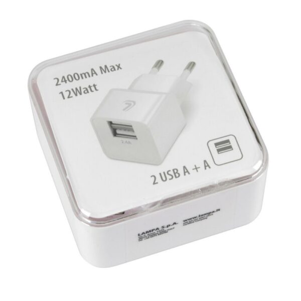 CARGADOR LINEA ESSENTIAL CON 2 PUERTOS USB(A+A)-2400 Ma 12w 220/240 - Imagen 4