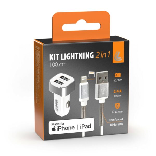 CARGADOR COMPATIBLE CAMIÓN 24V ORIGINAL + CABLE IPHONE - Imagen 6