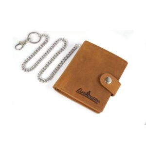 CARTERA CORTA MARRON CON CADENA