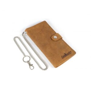 CARTERA LARGA MARRON CON CADENA