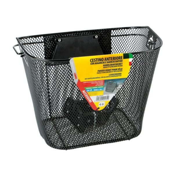 CESTA METALICA PARA MANILLAR CON ASA DE TRANSPORTE Y AJUSTE DE LIBERACIÓN RAPIDA - Imagen 2