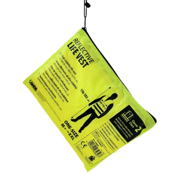 CHALECO REFLECTANTE HOMOLOGADO AMARILLO CON BOLSA PORTA-CHALECO - Imagen 2
