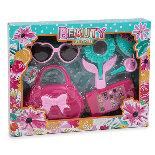 CONJUNTO DE BELLEZA  BOLSO, GAFAS,MOVIL,ESPEJO,LLAVES 24,50x31,50x5,50 COLORES SURTIDOS