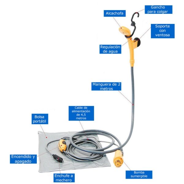 DUCHA FASEBA PORTATIL  12V - Imagen 4