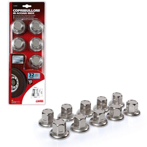 EMBELLECEDOR TORNILLO RUEDA ACERO INOXIDABLE 32 MM BLISTER 10 UNIDADES - Imagen 2