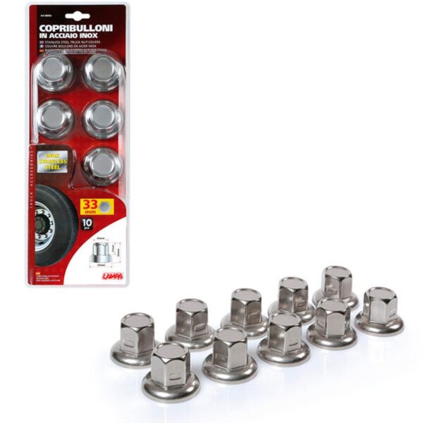EMBELLECEDOR TORNILLO RUEDA ACERO INOXIDABLE 33 MM BLISTER 10 UNIDADES - Imagen 3