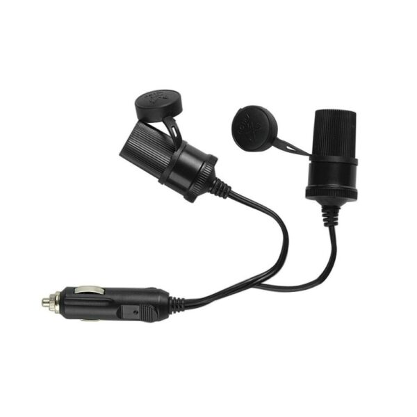 ENCHUFE MECHERO 2 TOMAS CABLE 18 CM CON TAPAS 12/24V - Imagen 3