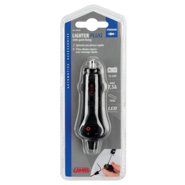 ENCHUFE MECHERO CONEXION RAPIDA INDICADOR LED 12V/24V 7'5A - Imagen 2