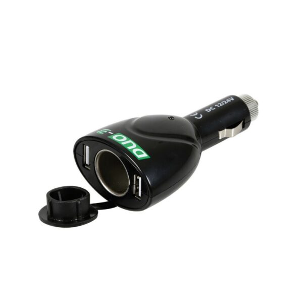 ENCHUFE MECHERO DUO3 1 TOMA STANDARD 2 USB 12V 5W - Imagen 4