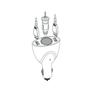 ENCHUFE MECHERO DUO3 1 TOMA STANDARD 2 USB 12V 5W
