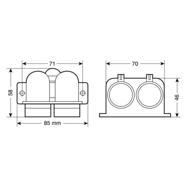 ENCHUFE MECHERO EXT-4 2 TOMAS INTERIOR Y EXTERIOR IMPERMEABLE 15A 12/24V - Imagen 3