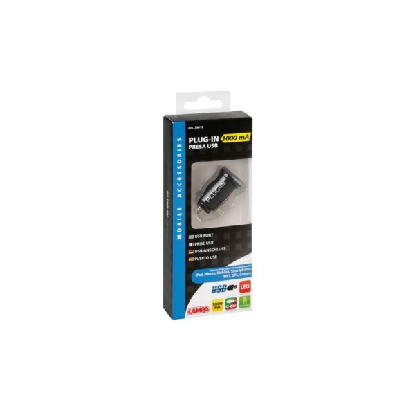 ENCHUFE MECHERO PLUG-IN 1 USB INDICADOR LED 1000MA 12/24V - Imagen 2