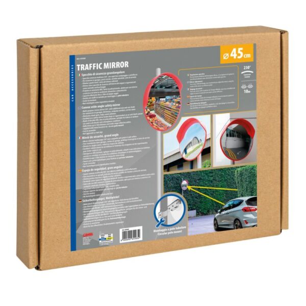 ESPEJO DE SEGURIDAD DE TRAFICO GRAN ANGULAR CONVEXO 230º 45 CM - Imagen 5