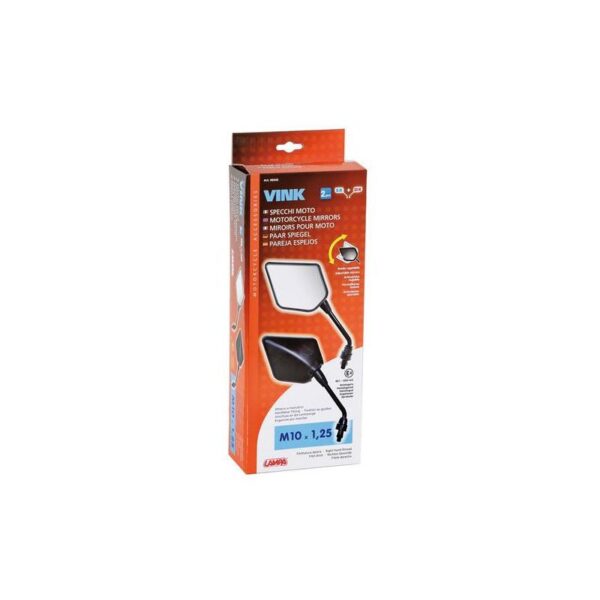 ESPEJO RETROVISOR MODELO VINK ROSCA DERECHA M10X1.25 2 PIEZAS HOMOLOGADO - Imagen 2