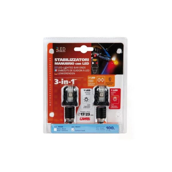 ESTABILIZADOR MANILLAR CON LUZ LED 3 FUNCIONES CARBON - Imagen 2