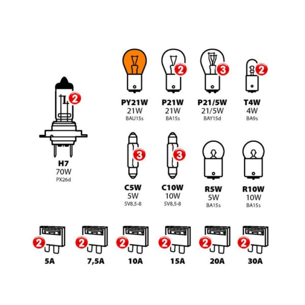 ESTUCHE LAMPARAS H7 24V (30 PIEZAS) - Imagen 2