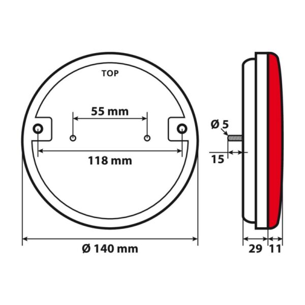 FARO TRASERO REDONDO 29 LED 12/24V 3 FUNCIONES HOMOLOGACION E - Imagen 3